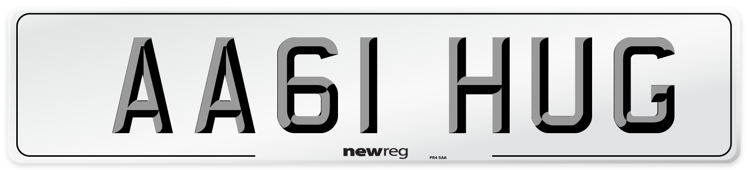 AA61 HUG Number Plate from New Reg